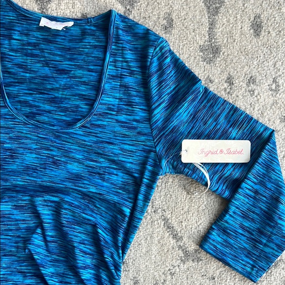 Ingrid & Isabel Poseidon Blue Spacedye Bodycon Maternity Dress - Picture 2 of 2